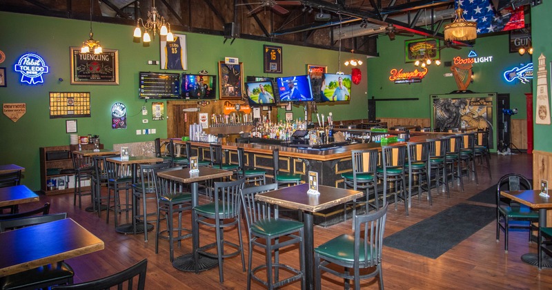 Interior, seating and bar areas