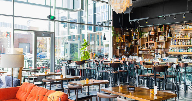 Interior, tables ready for guests
