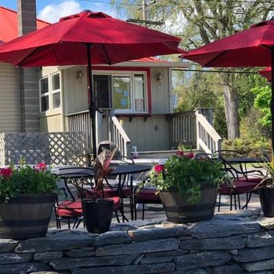 Outdoor seating area.