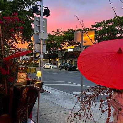 Golden hour at the terrace.