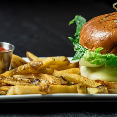 Cheeseburger and fries.