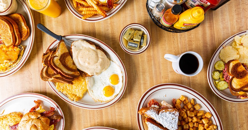 Assortment of dishes, top view