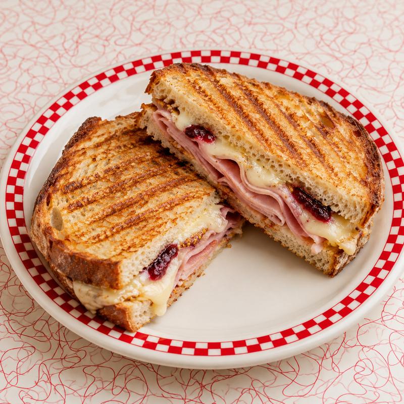menu item 44 of 44, Ham & Swiss Panini