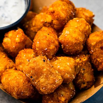 Tater tots, French Onion dip.