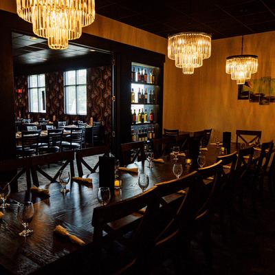 Interior seating area.