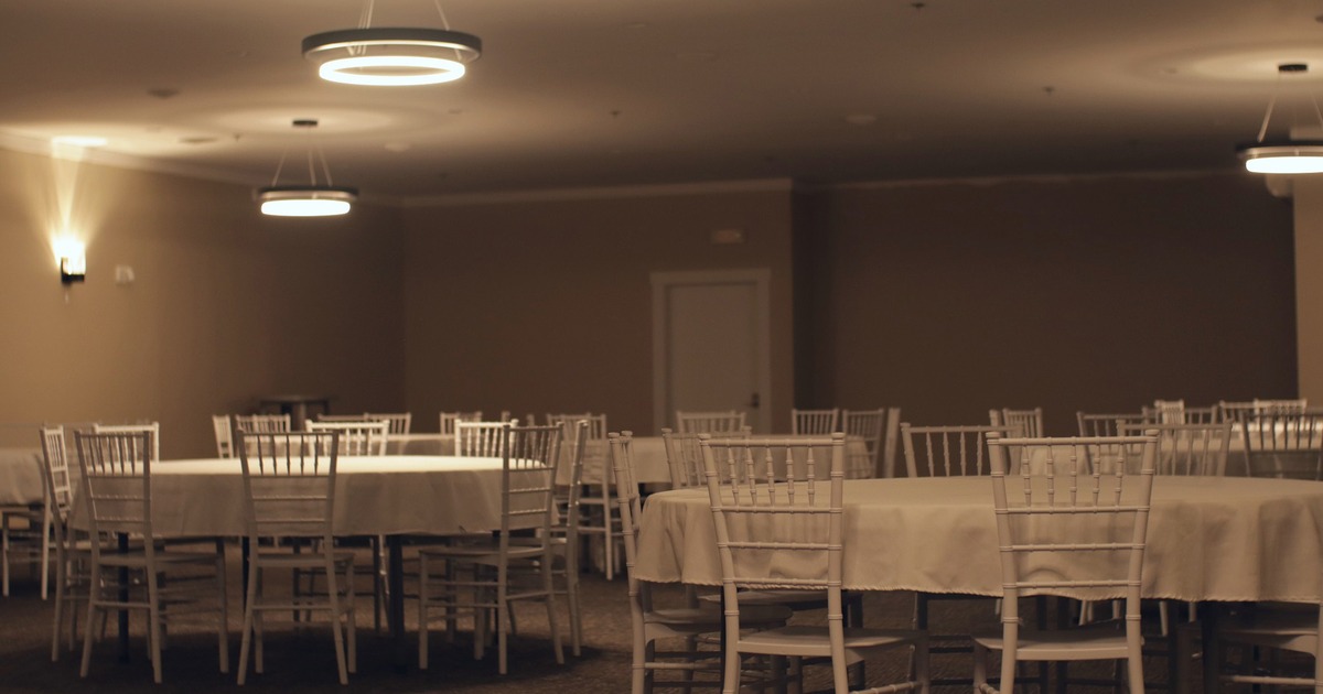 Private event room, round tables