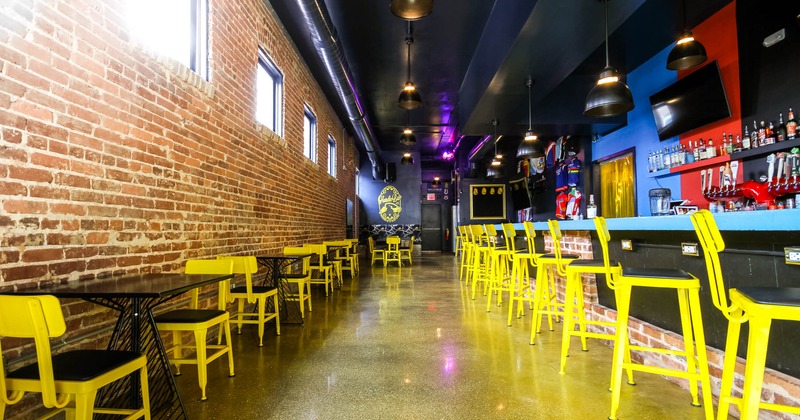 Interior, bar seating area