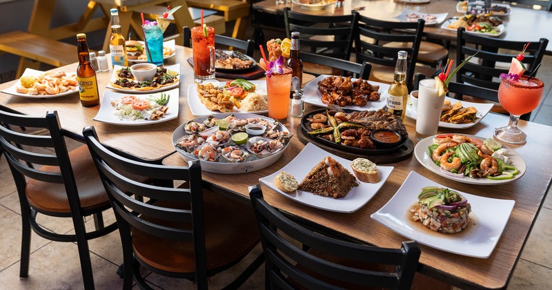 Mexican seafood and grill feast