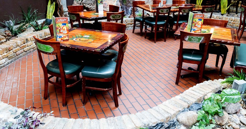 Interior, tables and chairs ready for guests