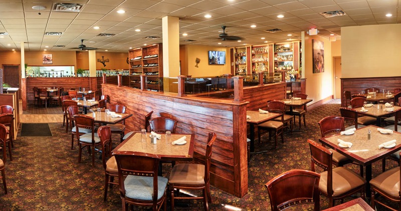 Wide-angle look on the dining area