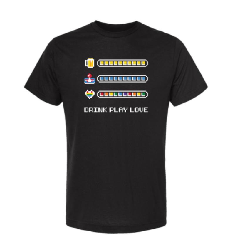 Drink, Play, Love Tee - Black photo