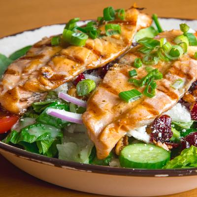 Grilled Chipotle Salmon Salad.