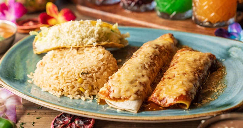 Enchiladas combo, served