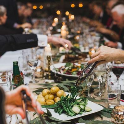 Guests enjoying food