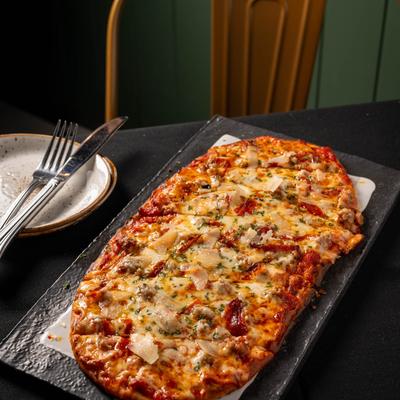 Pepperoni and Sausage Flat.