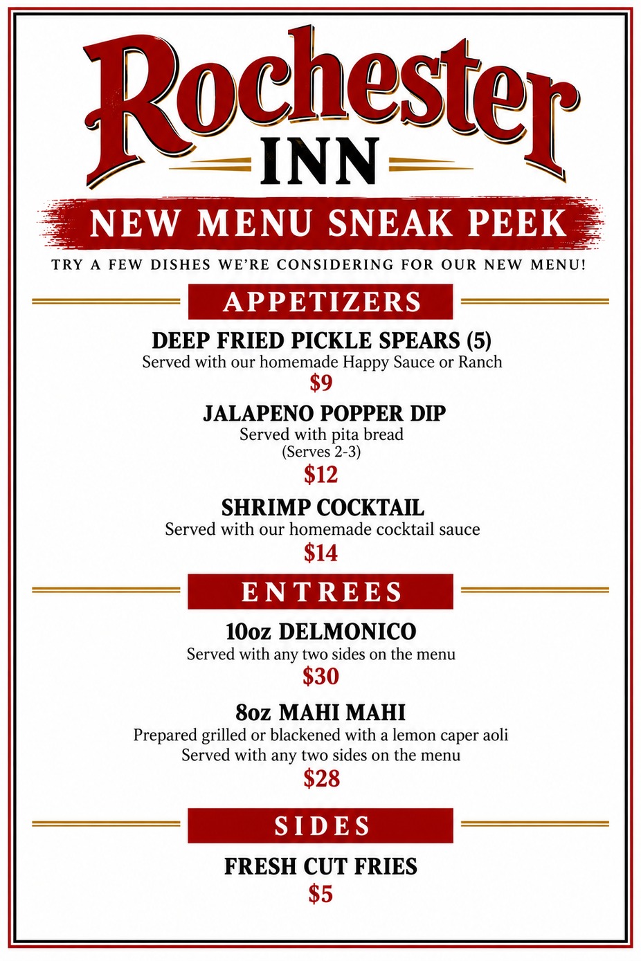 NEW MENU SNEAK PEEK WEEK event photo