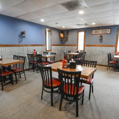 Interior, dining area.