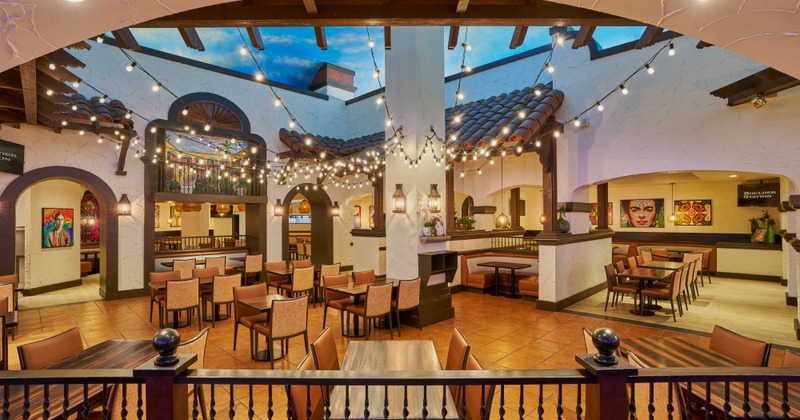 Dining room, tables, chairs