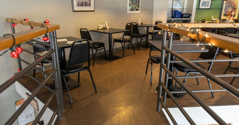 Restaurant interior, tables ready for guests