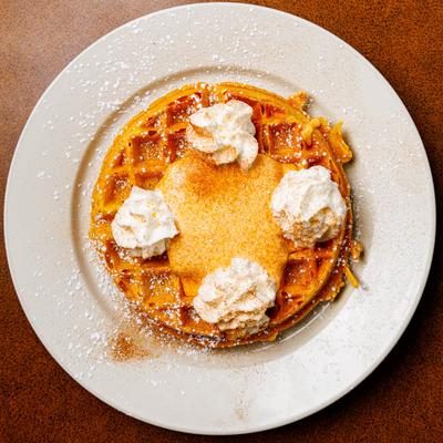 Belgian-Style Waffle, top view.
