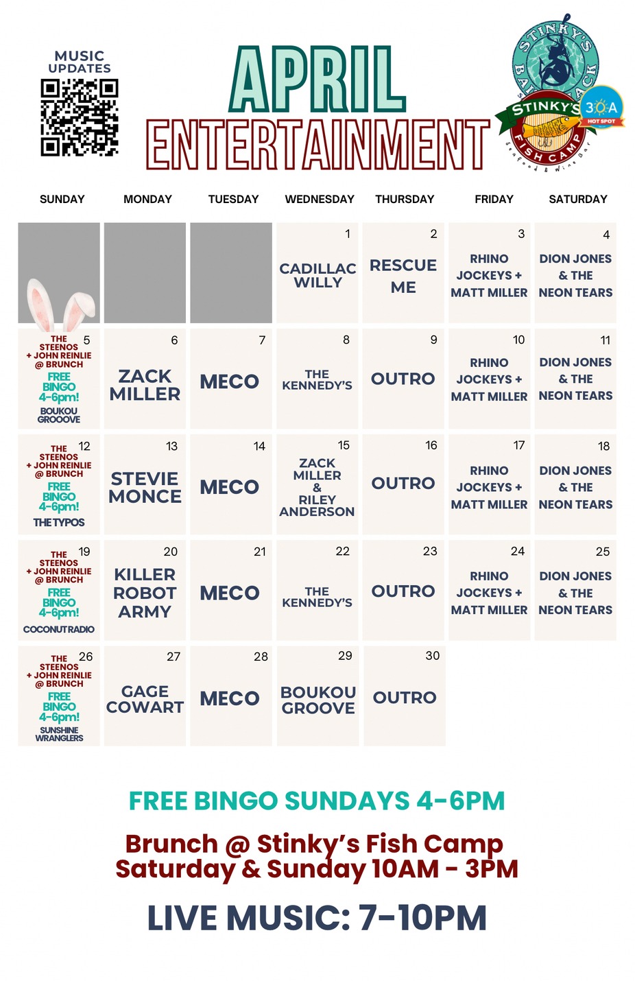 April Entertainment at Stinky's Bait Shack event photo