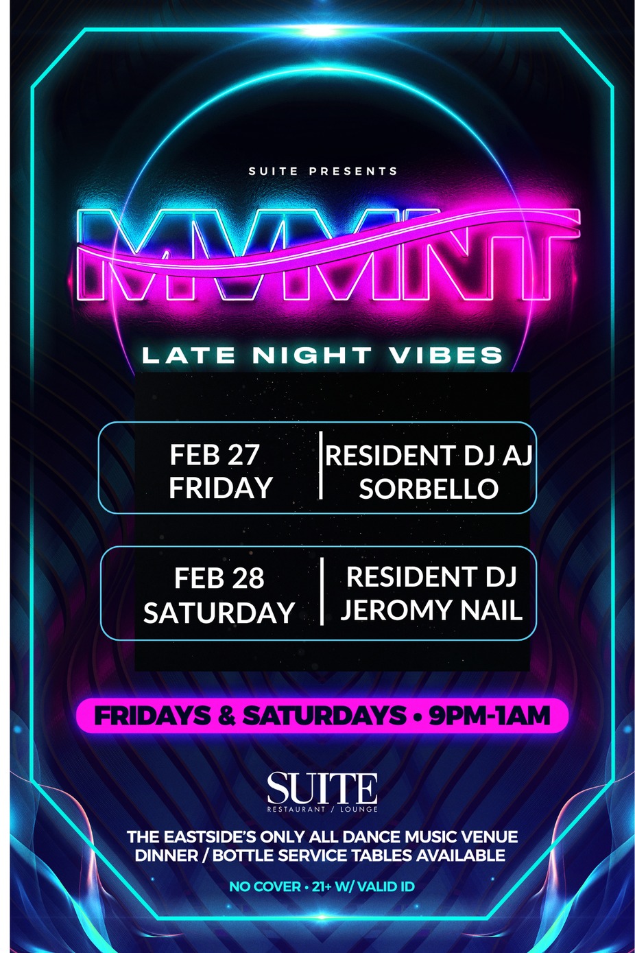 MVMNT ~ DJ's & Dancing at Suite! event photo