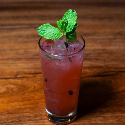 Red Mojito, with mint leaves.