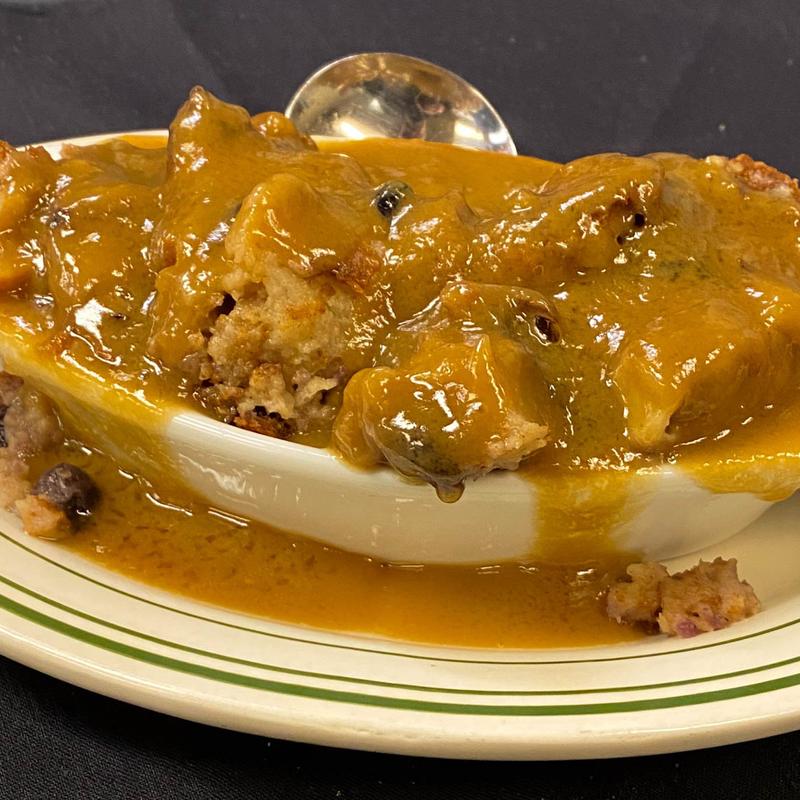 Blueberry Bread Pudding & Rum Sauce photo