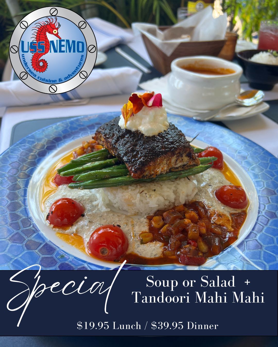 Tandoori Mahi Mahi Dish at USS Nemo Restaurant