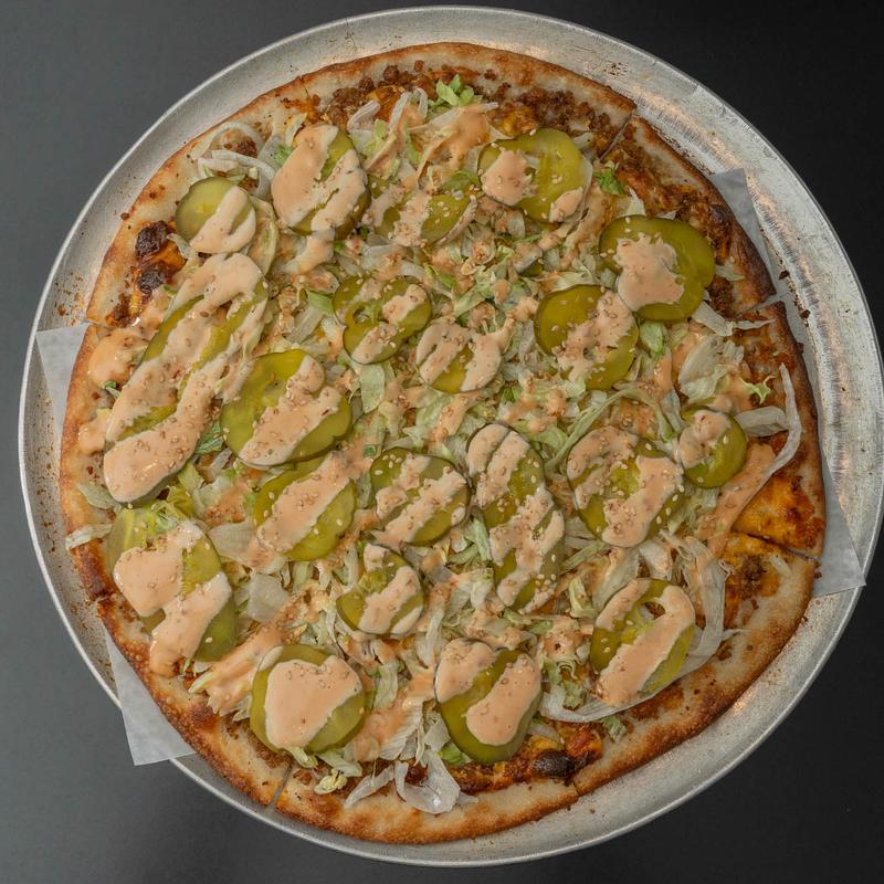 menu item 52 of 54, Cheeseburger Pizza