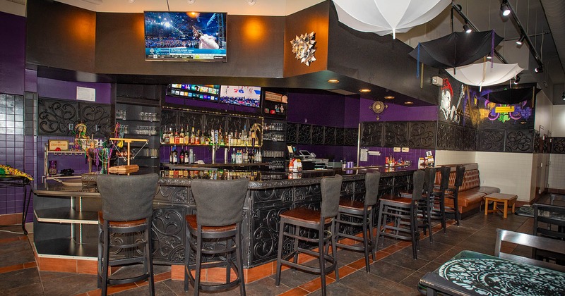 Interior, bar and bar stools