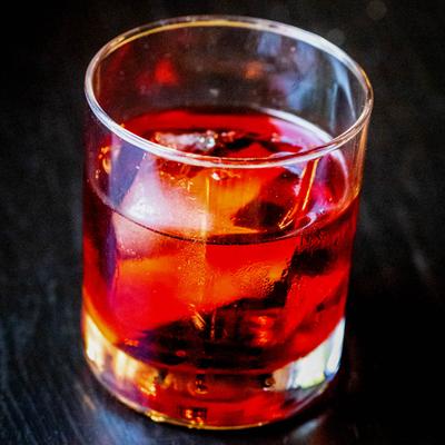 Glass of Negroni.