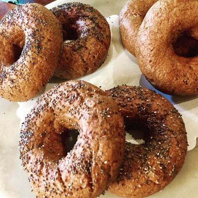 Homemade bagels.