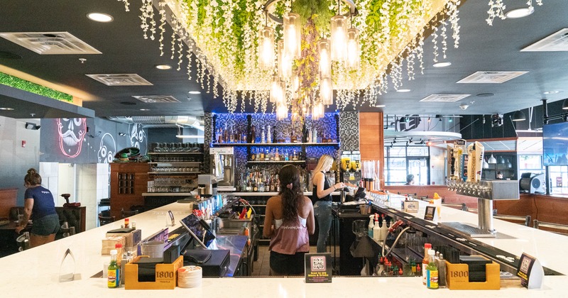 Interior, bar, staff in action