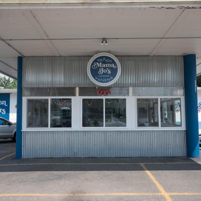 The restaurant's building's windows.