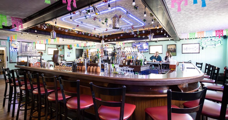 Interior, a bar with bar stools