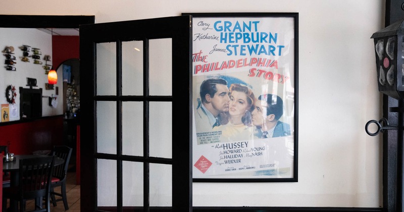 Vintage movie poster on wall