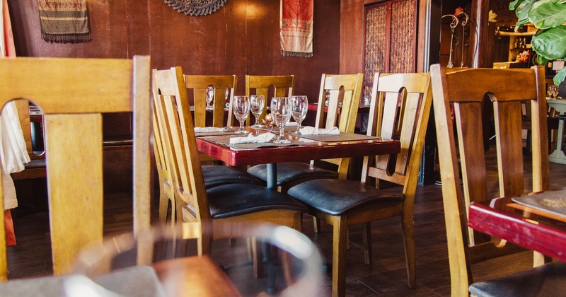 Interior, table set and ready for guests