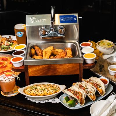 Assorted food dishes.