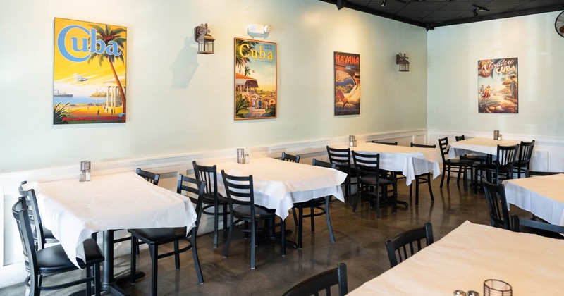Interior, tables ready for guests