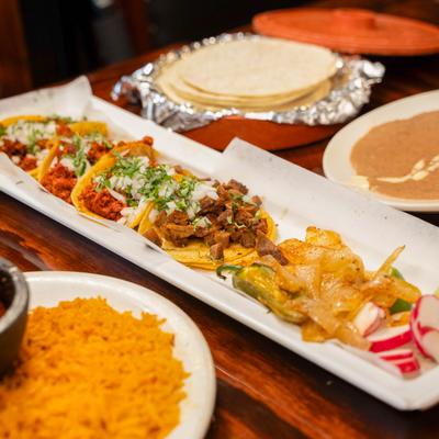 Various food on the table.