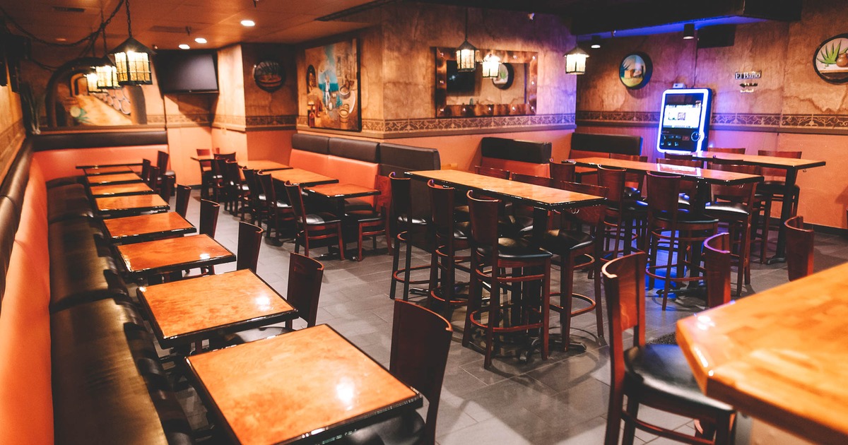 Interior, tables ready for guests