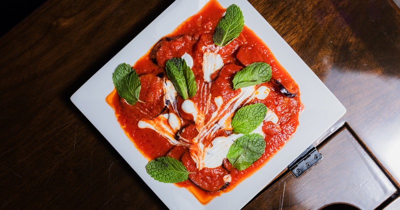 Afghan Eggplant appetizer, top view