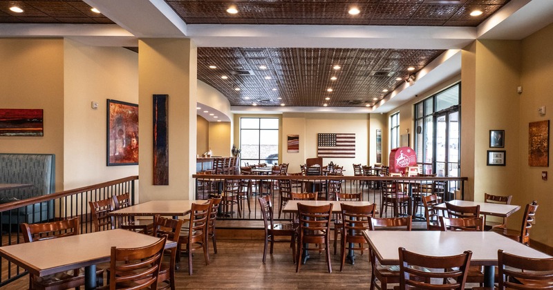 Restaurant interior with chairs and tables