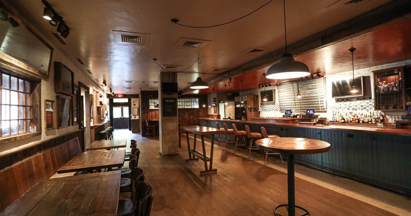 Interior, tables, seating and bar