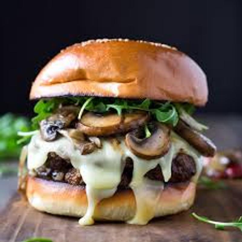 Brie and truffle mushroom Burger photo