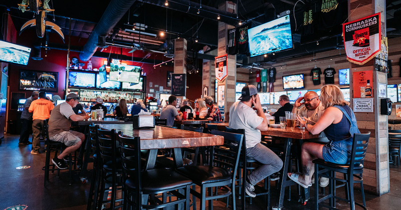 Interior, guests enjoying drinks