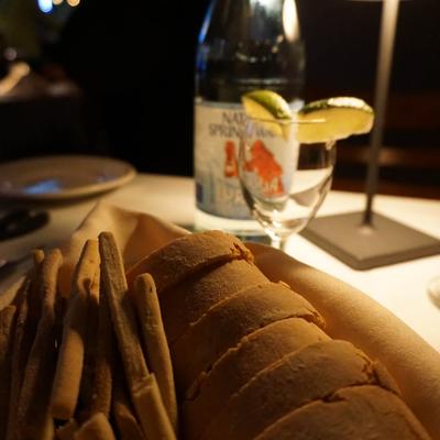 Bread slices and breadsticks.