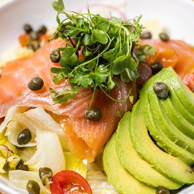 Smoked salmon salad.