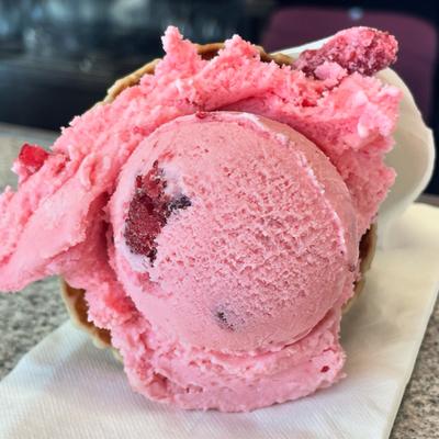 strawberry ice cream.